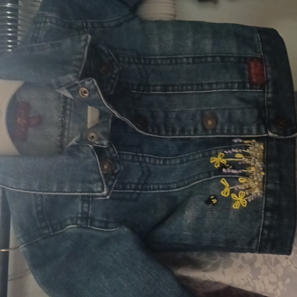 Jean jacket hand embroidered